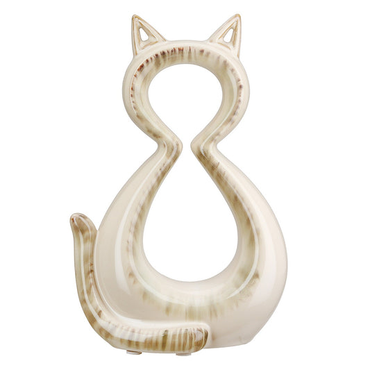 Φιγούρα Cat "Catty" Κεραμικό Cream 11x6x17