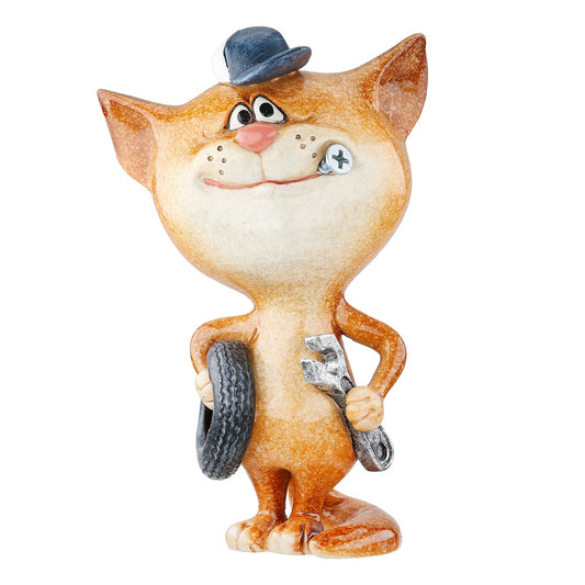 Φιγούρα Cat "Screwdriver" Πολυμερές Orange 8x6x12.5