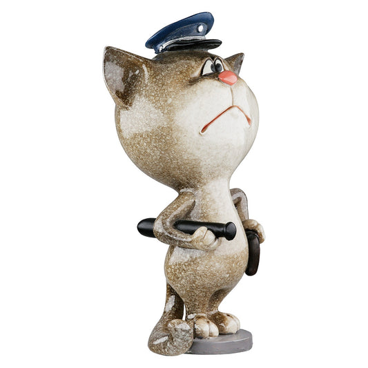 Φιγούρα Cat "Policeman" Πολυμερές Γκρι 8x6x13.5