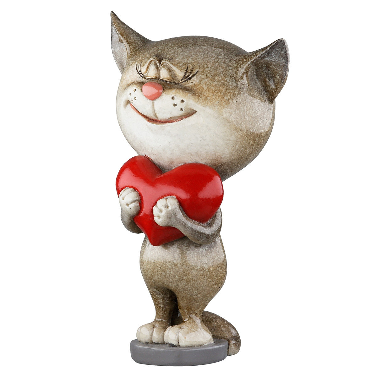 Φιγούρα Γάτα 'Heart' Γκρι 6x8x13