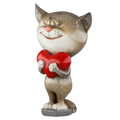 Φιγούρα Γάτα 'Heart' Γκρι 6x8x13