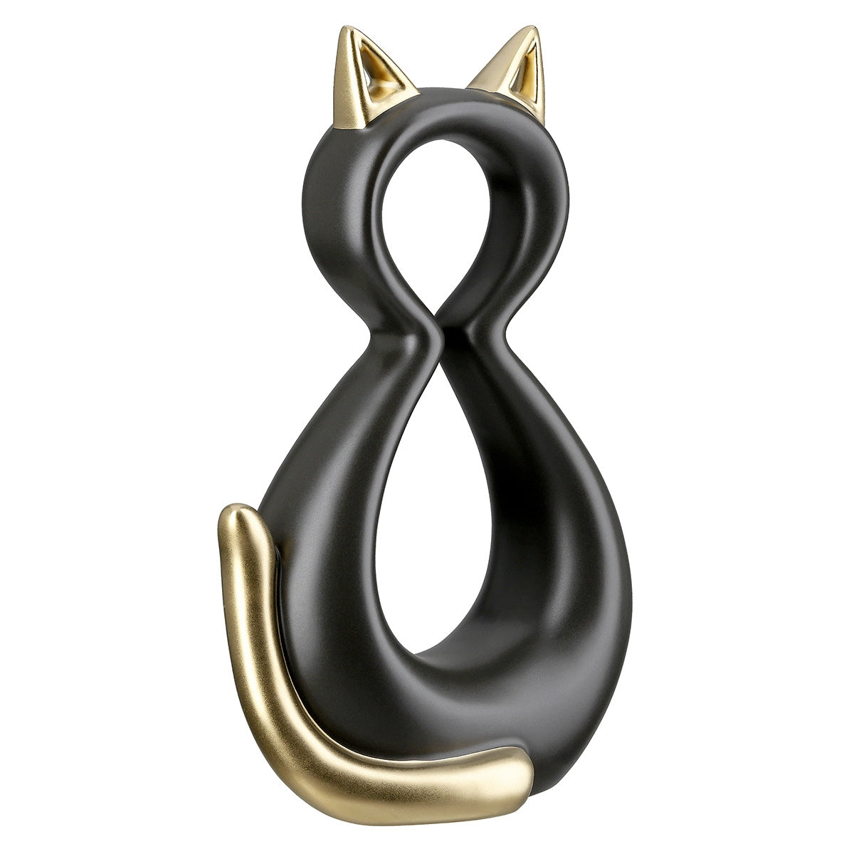 Φιγούρα Γάτα 'Catty' Κεραμικό Μαύρο/Χρυσό 6x11x17