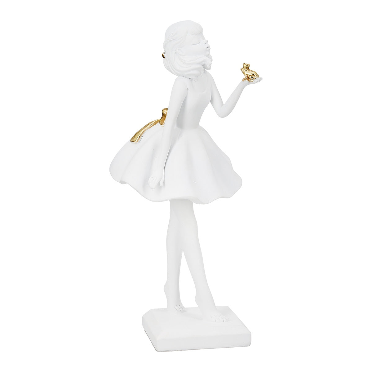Φιγούρα Γυναίκα Πολύ Λευκό Χρυσό 11x11x24