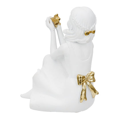 Φιγούρα Γυναίκα Πολύ Λευκό Χρυσό 11x11x24
