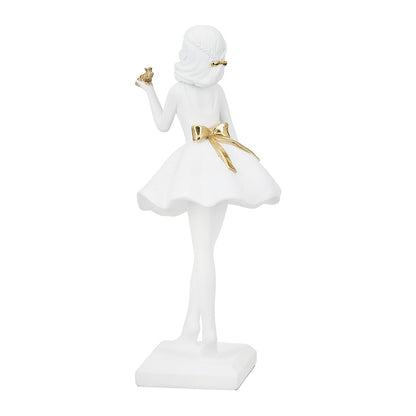 Φιγούρα Γυναίκα Πολύ Λευκό Χρυσό 11x11x24