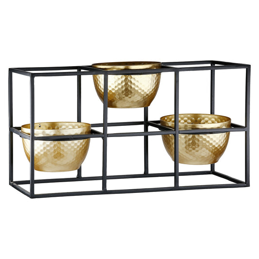 Ρεσώ Θήκη Μέταλλο Μαύρο Χρυσό 27x9x14