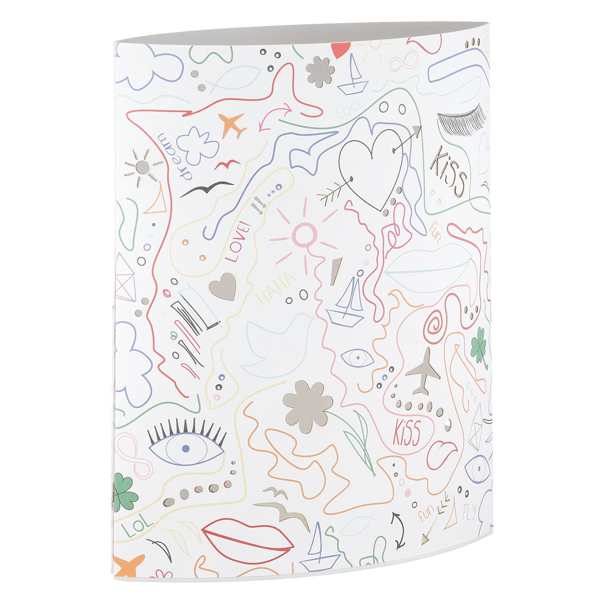 Διακοσμητικό Light (LED) Ellipse "Modern Art" Χαρτί Λευκό 13x6x16