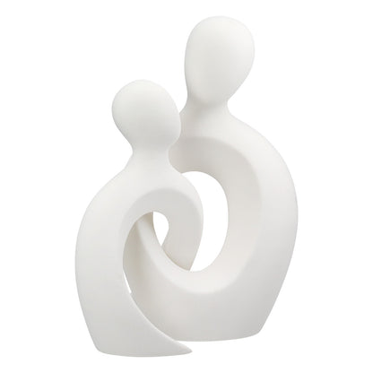 Figure Couple United White Ceramic 16.5x12x23.5 Set of 2 pcs