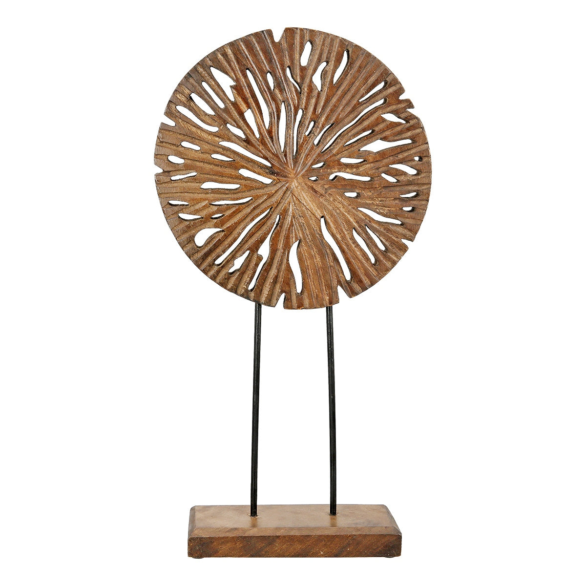 Ανάγλυφο Σταντ Στρογγυλό 'Disk' Ξύλο Μάνγκο Μαύρο/Καφέ 8x24x47