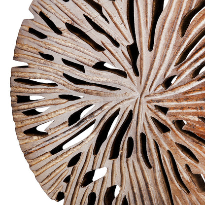 Ανάγλυφο Σταντ Στρογγυλό 'Disk' Ξύλο Μάνγκο Μαύρο/Καφέ 8x24x47