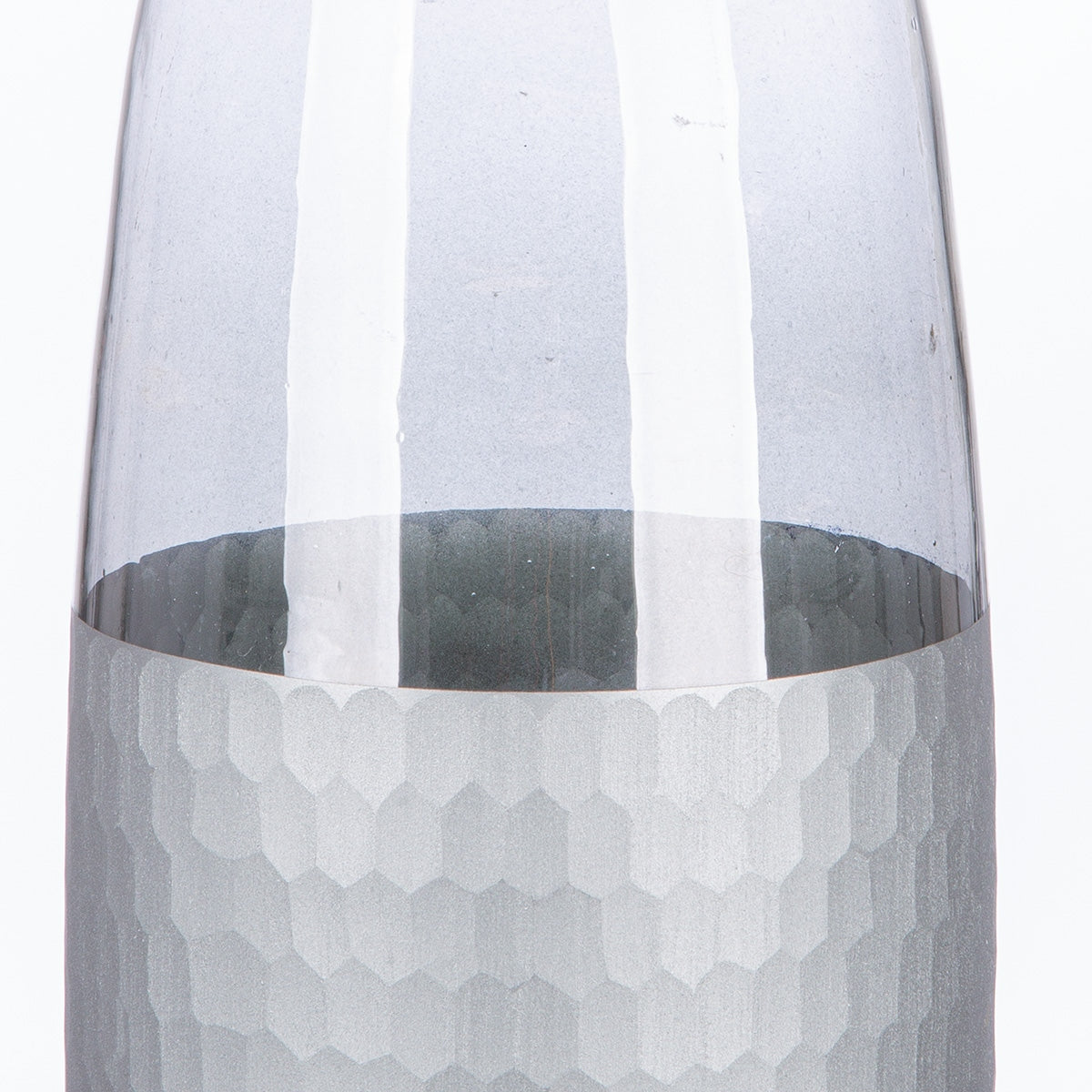 Βάζο Μπουκαλιού "Canus" Γυάλινα Σκεύη Γκρι Ασημί 13x13x33