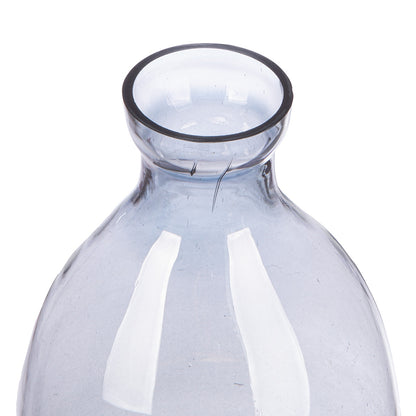 Βάζο Μπουκαλιού "Canus" Γυάλινα Σκεύη Γκρι Ασημί 13x13x33