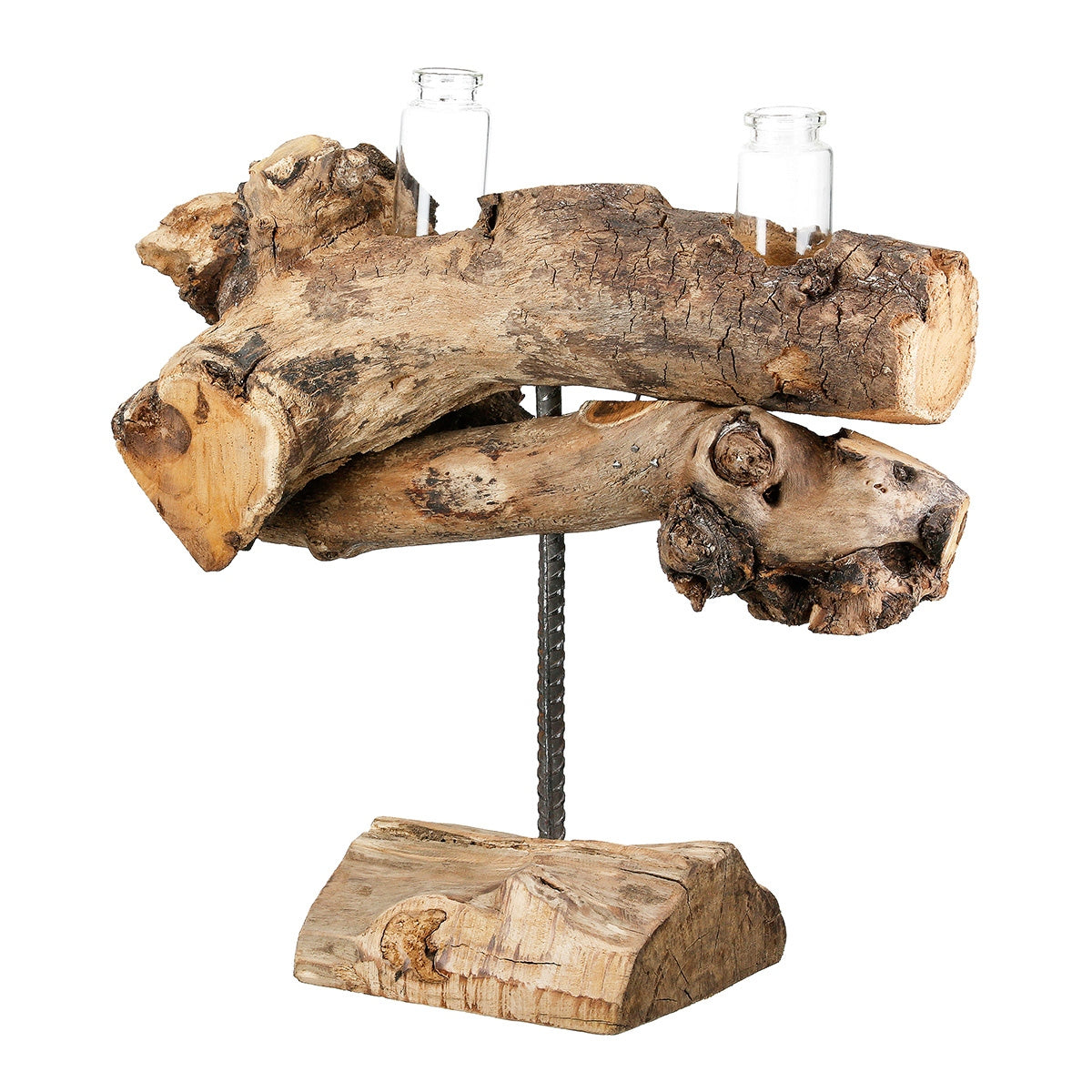 Γλυπτό "Bangkok" Ξύλο Ecru 25x11x25