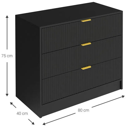 Συρταριέρα Allegro Μαύρο 80x40x75