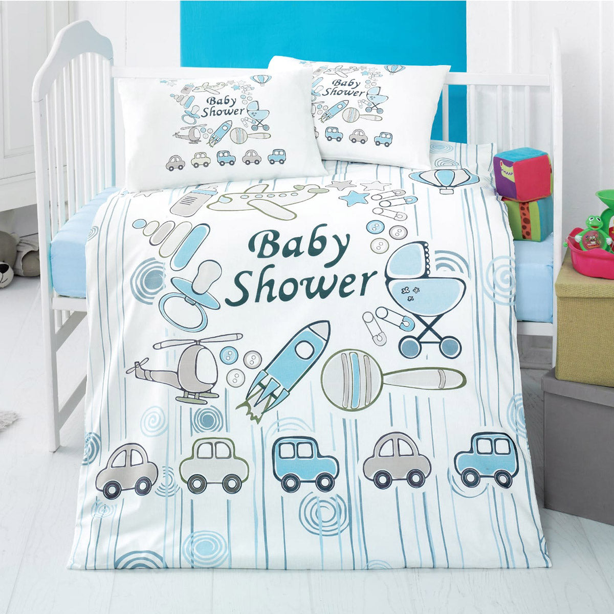 Σετ Σεντόνια Βρεφικά Art 5607 100x150εκ Γαλάζιο