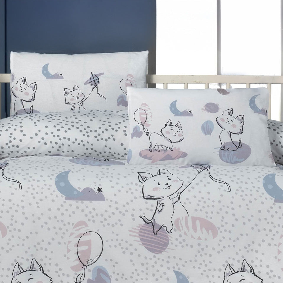 Ζεύγος Μαξιλαροθήκες Βρεφικές Art 5614 35x45εκ Γκρι/Λιλά