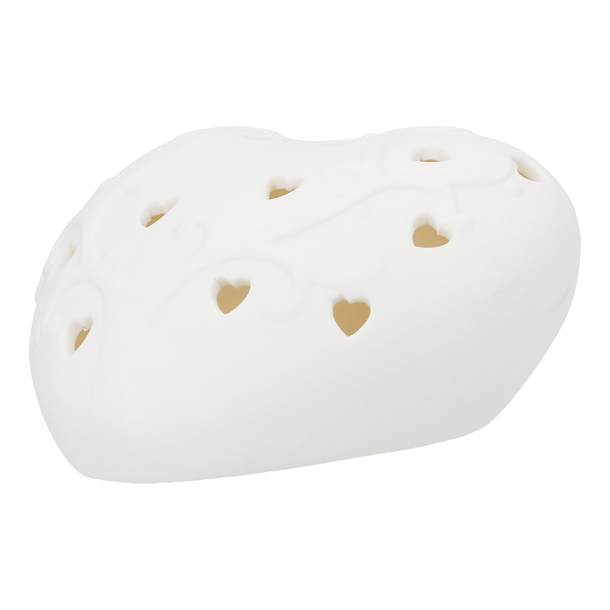 Διακοσμητικό Αντικείμενο (LED) Καρδιά Πορσελάνη Λευκό 10x9x5