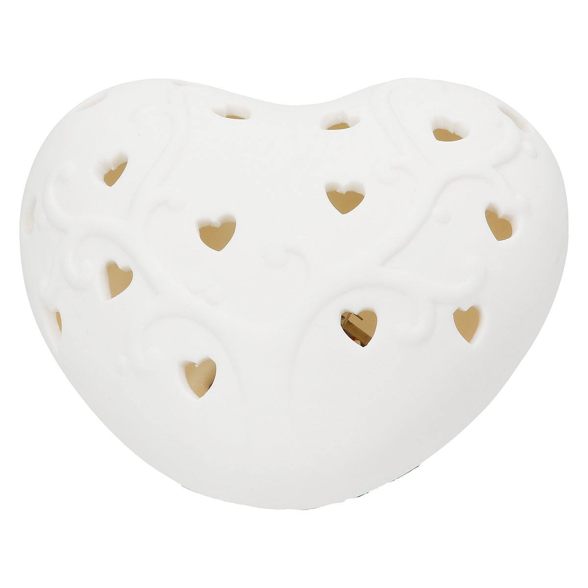 Διακοσμητικό Αντικείμενο (LED) Καρδιά Πορσελάνη Λευκό 10x9x5