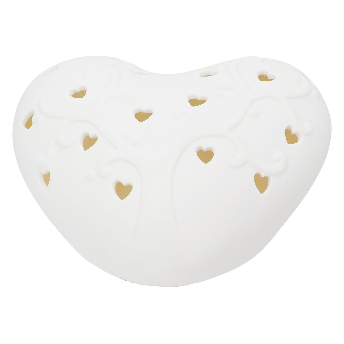 Διακοσμητικό Αντικείμενο (LED) Καρδιά Πορσελάνη Λευκό 16x14x8