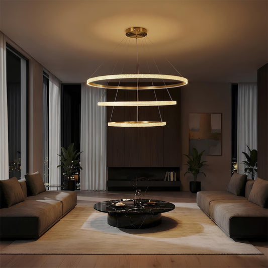 DIAMOND KLV-101-0242 Κρεμαστό Φωτιστικό Οροφής LED 150W 15000lm 180° AC 220-240V IP20 Ρυθμιζόμενο Λευκό CCT με Χειριστήριο από 2700K έως 6000K Dimmable - Lumileds SMD Chip - Χρυσό Πλατίνα - Μ100 x Π100 x Υ100