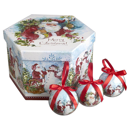 Μπάλες Οικολογικές με Άγιο Βασίλη S/14 7.5εκ