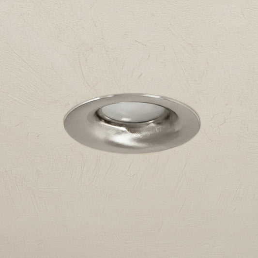 LAMDA KLV-101-0046 Χωνευτό Φωτιστικό Downlight Σποτ Μπάνιου για Λάμπα MR16 με Ντουί GU10 AC 220-240V Αδιάβροχο IP65 - Νίκελ Βούρτσας - Μ8.5 x Π8.5 x Υ3.5 / Q7.5