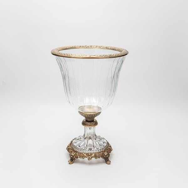 ΦΟΝΤΑΝΙΕΡΑ ΓΥΑΛΙΝΗ ΜΕ ΜΕΤΑΛΛΙΚΑ ΤΕΛΕΙΩΜΑΤΑ ΑΝΤΙΚΕ ΧΡΥΣΟ-ΔΙΑΦΑΝΕΣ ΓΥΑΛΙ 19x19x27