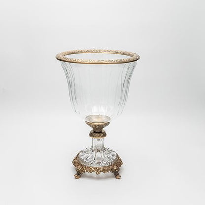 ΦΟΝΤΑΝΙΕΡΑ ΓΥΑΛΙΝΗ ΜΕ ΜΕΤΑΛΛΙΚΑ ΤΕΛΕΙΩΜΑΤΑ ΑΝΤΙΚΕ ΧΡΥΣΟ-ΔΙΑΦΑΝΕΣ ΓΥΑΛΙ 19x19x27