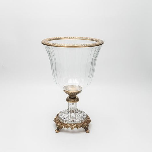 ΦΟΝΤΑΝΙΕΡΑ ΓΥΑΛΙΝΗ ΜΕ ΜΕΤΑΛΛΙΚΑ ΤΕΛΕΙΩΜΑΤΑ ΑΝΤΙΚΕ ΧΡΥΣΟ-ΔΙΑΦΑΝΕΣ ΓΥΑΛΙ 19x19x27