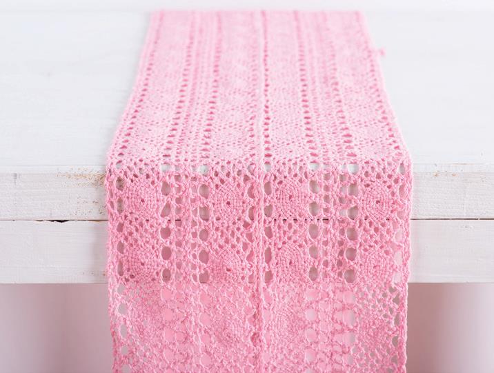 Δαντέλα Βαμβακερή Ροζ 23x250εκ