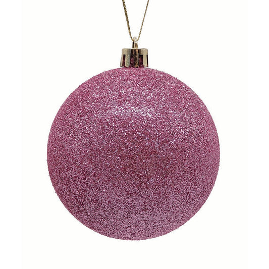 Μπάλα Πλαστική Ροζ με Glitter S/12 6εκ