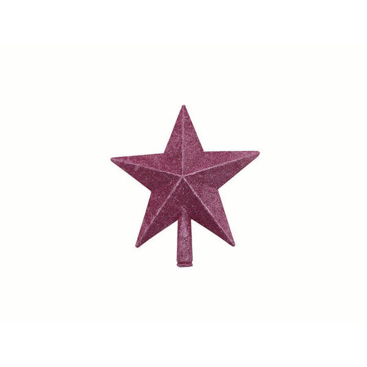 Κορυφή Δέντρου Πλαστική με Glitter Ροζ 20εκ