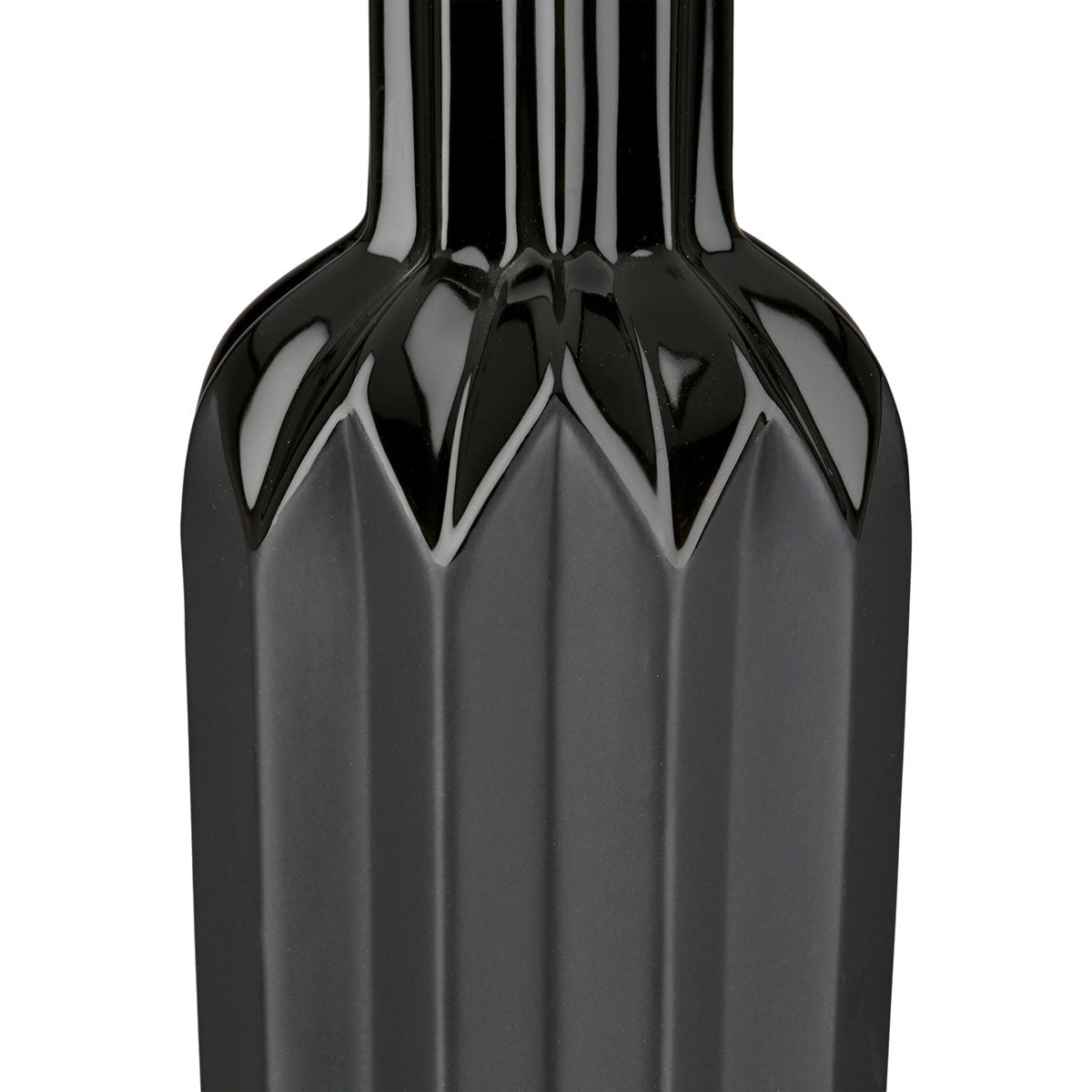 Βάζο Μπουκαλιού Κωνικό Κεραμικό Μαύρο 10x10x38