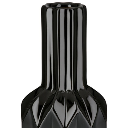 Βάζο Μπουκαλιού Κωνικό Κεραμικό Μαύρο 10x10x38