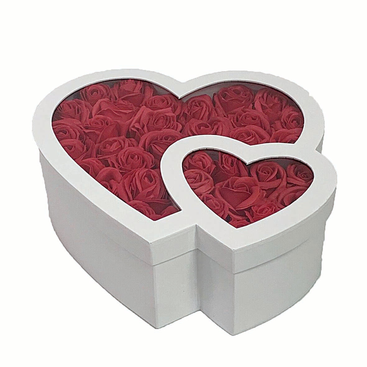 Κουτί Χάρτινο Διπλή Καρδιά Λευκό 22-26x9-11 S/2