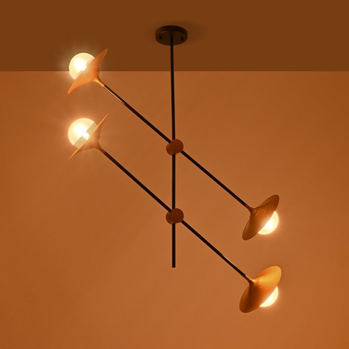 JOLIET 999-0044 Μοντέρνο Φωτιστικό Οροφής Πλέγμα Πολύφωτο 4 x G9 IP20 Μαύρο & Χρυσό Μέταλλο - Μ93 x Π20 x Υ106