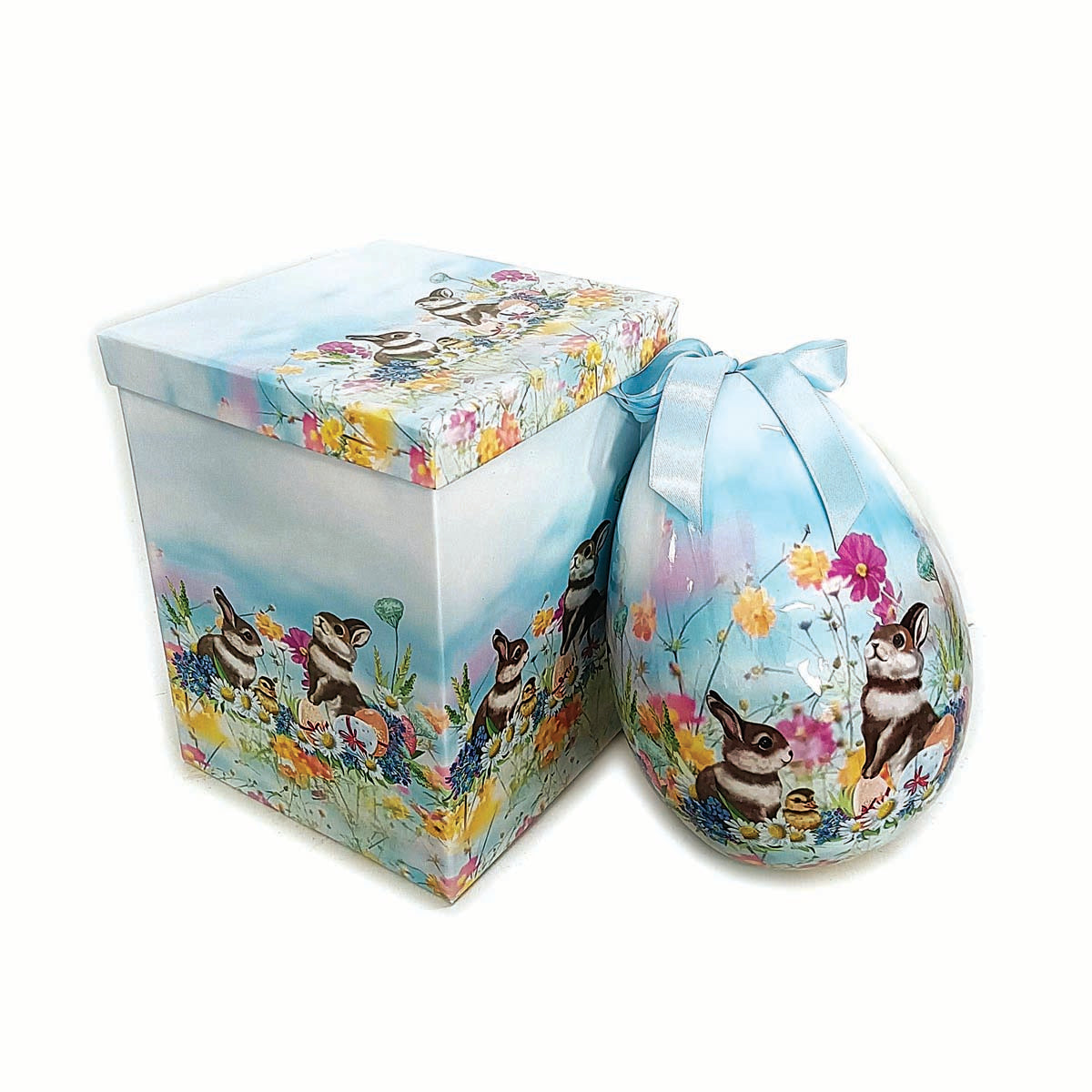 Αυγό Κουνελάκια με Κουτί Γαλάζιο 20εκ