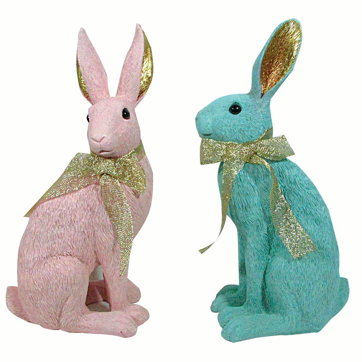 Κουνέλια Καθιστά σε Γαλάζιο & Ροζ 19x15x37 S/2