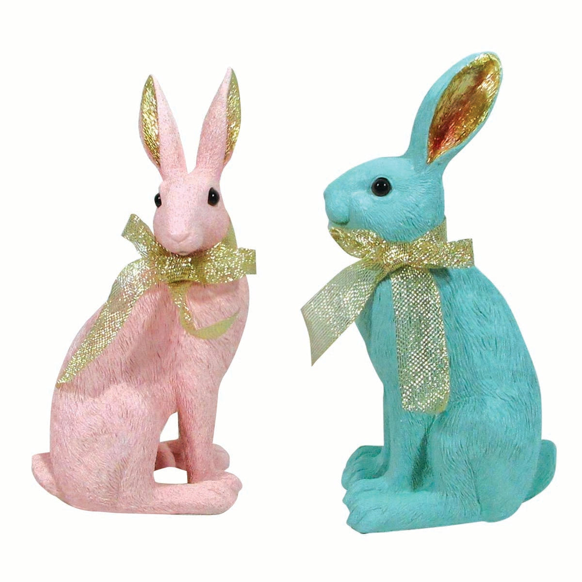 Κουνέλια Καθιστά σε Γαλάζιο & Ροζ 15x10x27 S/2