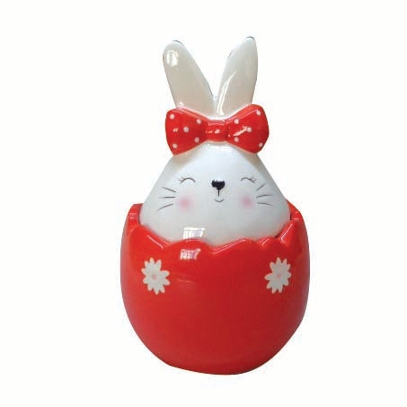 Μπιστκοτιέρα Κουνέλι Κόκκινο Πουά Κεραμικό 14x14x22