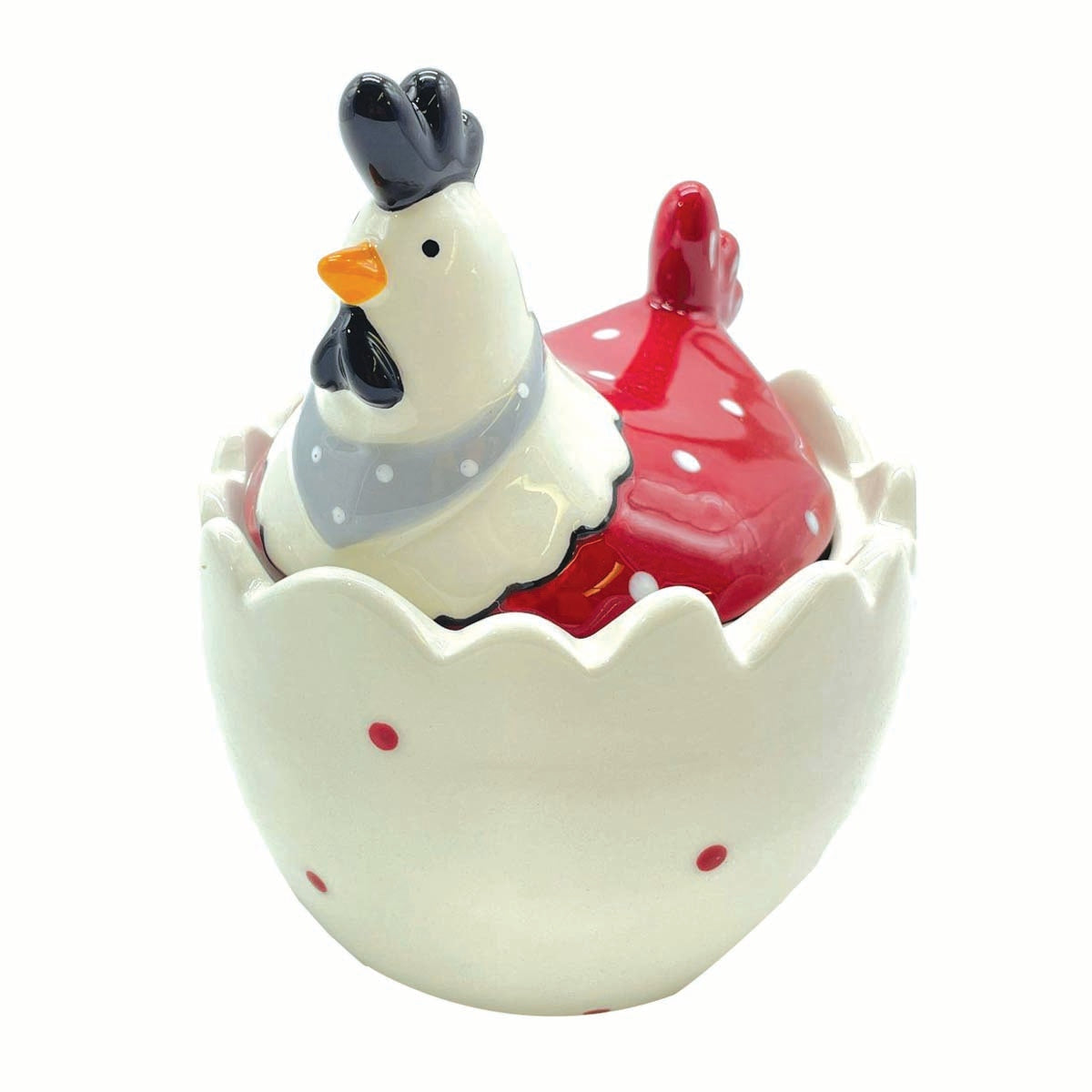 Μπισκοτιέρα Κότα Μπορντώ Πουά Κεραμική 13x12x16