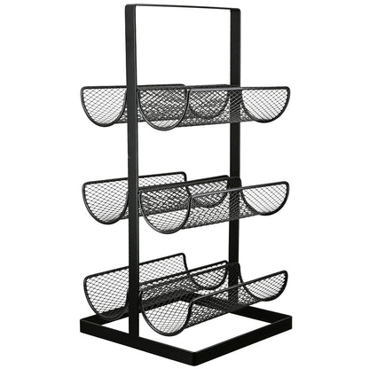 Ράφι Κρασιού Μεταλλικό Μαύρο 23x23x48