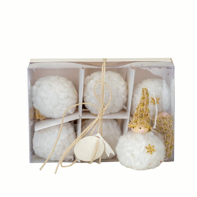 Στολίδι Άγγελος Χρυσό-Λευκό σε Κουτί S/6 10εκ