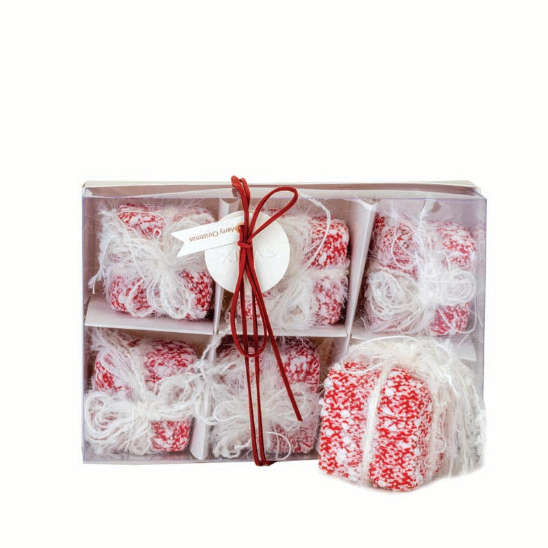 Στολίδι Κουτί Δώρου Κόκκινο-Λευκό σε Κουτί S/6 4.5εκ