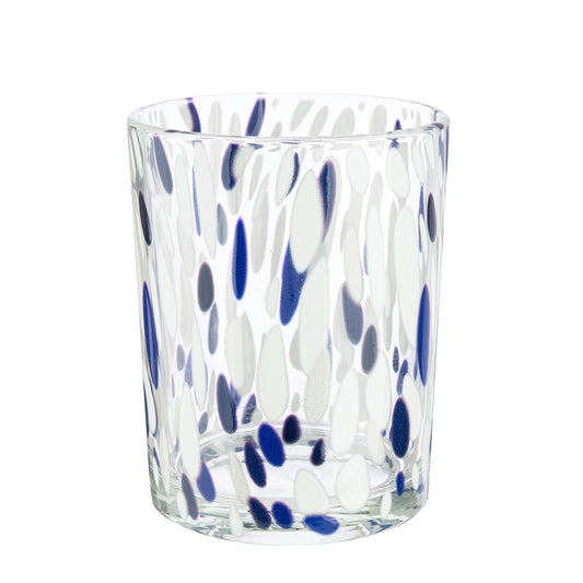 Φανάρι Κυλινδρικά Γυάλινα Σκεύη Μπλε Διαφανές Λευκό 10x10x13