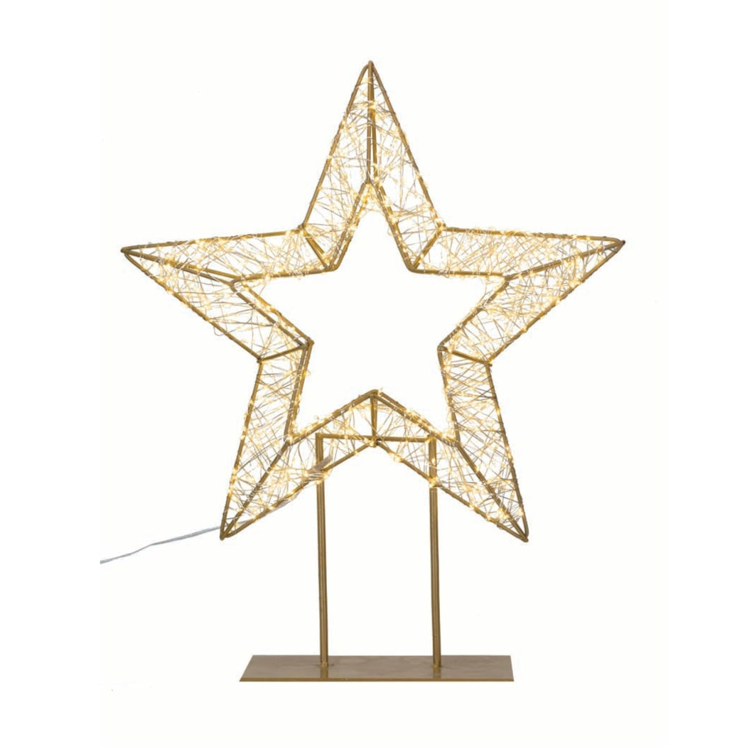 Αστέρι Μεταλλικό Χρυσό 720LED σε Βάση WW 39x11x46