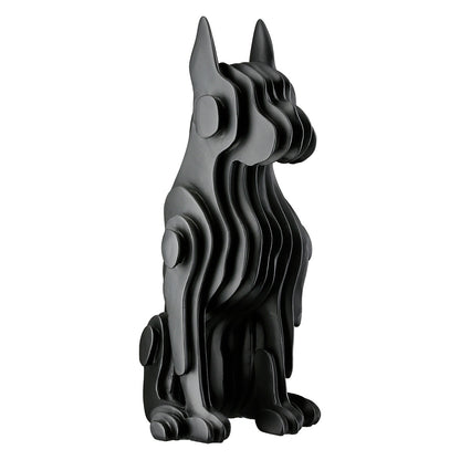 Figure Dog Synthetic Resin Black 13x15x29