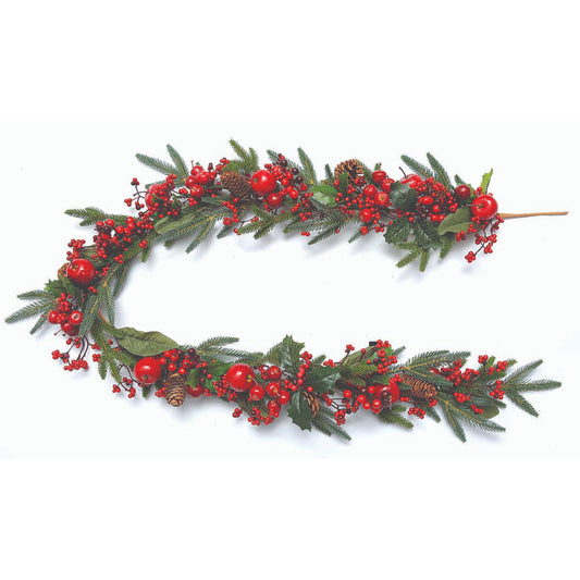 Γιρλάντα με Berries-Μήλα-Κουκουνάρια 180εκ
