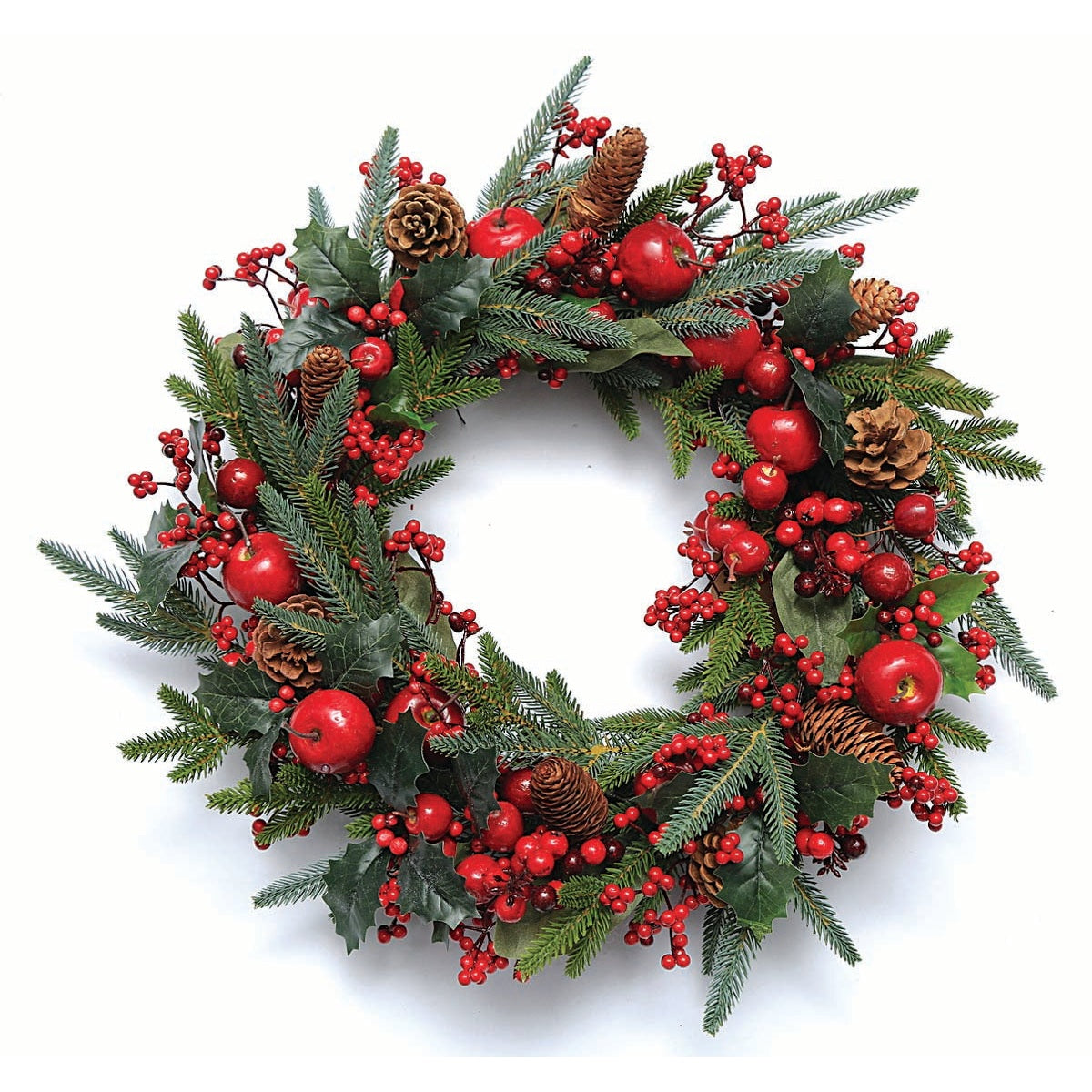 Στεφάνι με Berries-Μήλα-Κουκουνάρια 55εκ