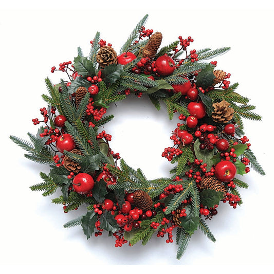 Στεφάνι με Berries-Μήλα-Κουκουνάρια 55εκ